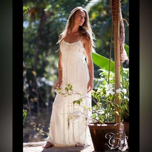 TimJan Design Dionysus Cream Dress S - Picture 1 of 14